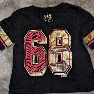 Girls Black Justice T-Shirt # 68 Size 8